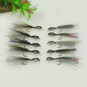 2PCS Thunder Creek Minnow Fly Fishing Lure Bucktail Streamers Glow 3D Fish Eye Baitfish Smolt Sea Trout Bass Pike Fishing Lure