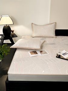 Summer Ice Silk Cooling Mat Bed Canopy Three-Piece Set Foldable Soft Mat Air Conditioner Mat Ins Style Reusable Bedding Accessories
