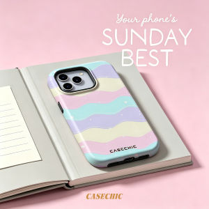 Potdemiel | Pastel Wave Daisy For 2 in 1 Flower Case For iPhone 17 16 15 14 13 Pro Max Luxury Phone Cover CaseChic