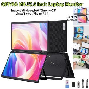 [EnidJuli] OFIYAA 15.6 inch M4 Portable Monitor for Laptop With stand Laptop Screen Extender Foldable Dual Monitor FHD1080p IPS Supported Type-C Laptop Monitor Extender Windows/MAC/Chrome OS/Linux/Switch/Phone/PS-4