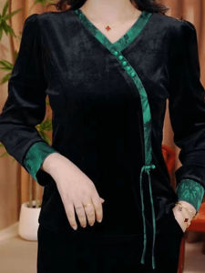 เสื้อเชิ้ตผู้หญิงแขนยาวหลวมๆ สไตล์ S ผ้ากำมะหยี่ แฟชั่นฤดูใบไม้ผลิ 2025 เสื้อเชิ้ตคอโปโลแขนยาวแบบลำลองสำหรับผู้หญิง