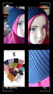 CIPUT ANAK PEREMPUAN RAJUT 1 WARNA / BANDANA HIJAB SEKOLAH ANTI PUSING