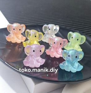 3pcs manik gajah gid glow in the dark