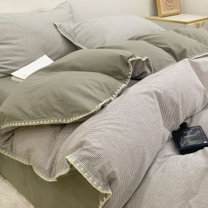 Kiss Dear | Washed Cotton Simple INS Style Bedding 4 Pieces