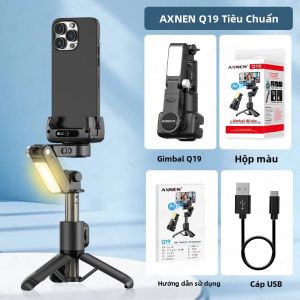 Thiết Bị Ổn Định Hình Ảnh Cầm Tay AI 360 Độ ° Giá Đỡ Điện Thoại Chống Rung Xoay Được Với Tính Năng Theo Dõi Khuôn Mặt Tự Động Đèn Chiếu Sáng Và Tùy Chọn Micro