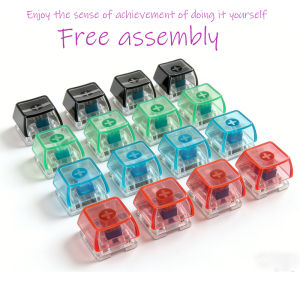 *LED free assembly keyboard keychain Fidget toy crystal clicker sensory toy stress relief keyboard keychain adult childrens toy