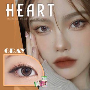 คอนแทคเลนส์ รูปหัวใจ รุ่น Heart มีสีเทา/ตาล/ฟ้า/เขียว/ม่วง Gray/Brown/Blue/Green/Violet มีค่าสายตาปกติ (0.00)