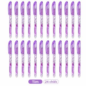 MROOFUL | 24 Chiếc Bút Gel Xóa Được Bộ 0.5 Mm Fine Point Có Thể Giặt Được Magic Refill Tay Cầm Cho Văn Phòng Trường Học Viết Văn Phòng Phẩm Vật Dụng
