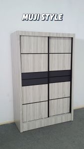 COCO_Sliding Doors Bedroom Wardrobe_Almari Baju 2 Sliding Doors - 4ft x 6ft_Siap Pasang Ready Stock