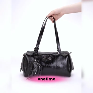 One time Vintage American Handbag Pillow Bag 52315 Women Large Capacity One Shoulder Bag Large Capacity Boston Bowling Bag Lightweight Zipper Bag