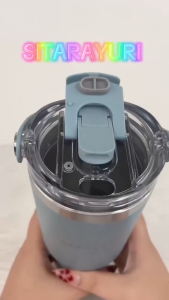 SITARAYURI แก้วเก็บอุณหภูมิ แก้วเก็บความเย็น แก้วน้ำเก็บความเย็น 600/900ML หูหิ้วทรงกลมนุ่ม