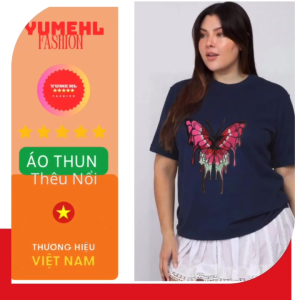 Áo Thun In Cao Cấp Ép thêu nổi cao cấp Nữ Cổ Tròn (40-125)kg. Chất liệu cotton co giãn cao cấp