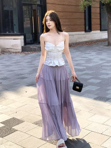 Womens Purple Long Skirt