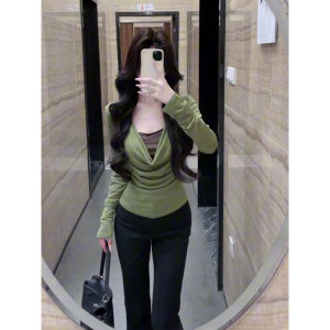 Slim Fit Long Sleeve Base Shirt Womens Inner Wear Outerwear Fashionable Spring Autumn High End Feeling Top Commute Style Korean Version