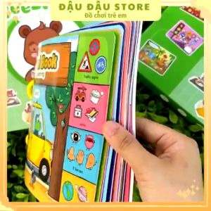 (Sách đã dán hoàn thiện)Đồ Chơi Học Liệu Bóc Dán BEEZI BOOK Phiên Bản Mở Rộng Thêm Nhiều Chủ Đề Cho Bé Từ 2-5 Tuổi