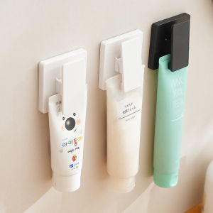Toothbrush Holder Toothpaste Holder Wall Mount Punch-free Bath Organizer Toothpaste Storage Rack