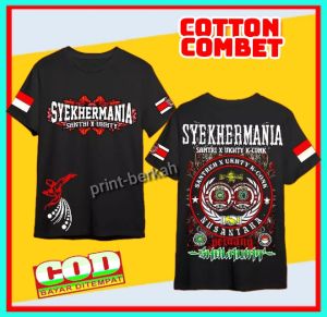 Kaos Syekher Mania T-Shirt Santri Ukhty Lengan Pendek Ukuran Anak Dan Dewasa Combet 30s Bisa Custom Gambar/Nama Anak