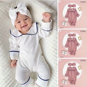 Baju Bayi NEWBORN Perempuan set bando UMUR 0 BULAN - 20 BULAN Jumper baby - One set bayi cewek | Jumpsuit bayi perempuan Kei