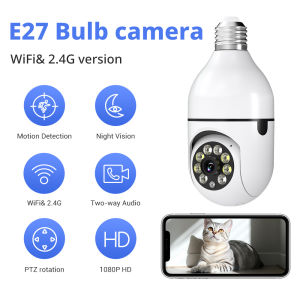 1PC Ease Life App 1080P Light Bulb Security Camera Indoor Outdoor Wireless WiFi Color Night Vision Motion Detection Camera