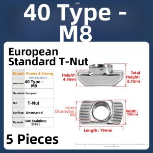 POWER&STRONG | Stainless Steel T Nut EU Standard Boat Head Hammer Slider Spring Ball