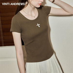 Striped Short Sleeve T-Shirt Slim Waist Enhancing Top