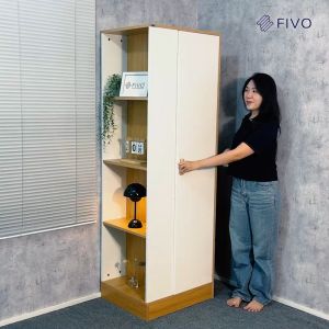 Tủ Áo Gỗ Lõi Xanh Chống Ẩm Cao Cấp 1 Cửa FIVO FC06 Nhỏ Gọn Phù Hợp Cho Không Gian Nhà Nhỏ Giá Rẻ - Màu Gỗ Trắng