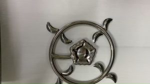 วงกลมดอกไม้5แฉกสแตนเลส (สีเงิน-ทอง) เกรด304 อะไหล่สแตนเลส อุปกรณ์ตกแต่งประตูรั้วสแตนเลส จัดส่งไว