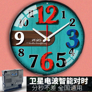 นาฬิกาตั้งโต๊ะแบบย้อนยุคสไตล์อเมริกัน นาฬิกาแขวนแบบสร้างสรรค์สำหรับห้องนั่งเล่น นาฬิกาควอตซ์อัตโนมัติ ปัดกวาด