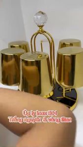 Úp ly inox 410S PVD TITAN xoay cao cấp Đức phong cách Châu Âu bóng bền vàng Titan