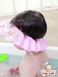 Baby Bath Hair Wash Shower Cap Ear Protection With Toilet Shampoo Caps Hat Mandi Bayi For Kids Mandian Boy Girl Cut Band