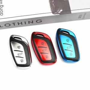 Auto Shell Fob TPU Leather Car Key Case Cover Holder For Roewe RX3 RX8 ERX5 RX5 i6 i5 MG ZS EV MG6 EZS HS EHS Accessories