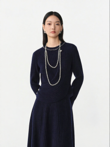 Koradior | Elegant French Pearl Knit Pullover Sweater