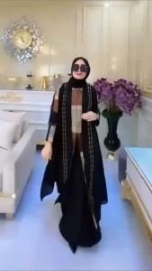Gamis Abaya Arabian Busui Full Ceruty Depan Belakang Size M L XL XXL Terbaru