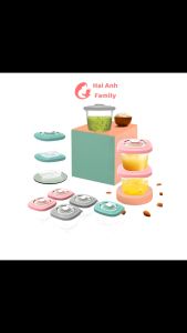 Hộp trữ đông hộp trữ đồ ăn dặm cho bé 120ml Misuta dùng được trong lò vi sóng có đặt lịch ngày trữ đông