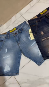MC WISCER Celana Pendek Pria Jeans Sobek Tidak Tembus Model Skinny Bahan Denim Jeans Terbaru Distro