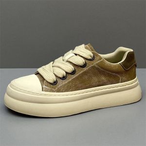 Mens Comfortable Breathable Thick Bottom Shoes Handmade Pure Leather Large Head Shoes British Retro Style Spring Autumn Casual Sneakers