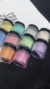 10Colors Sparkly Nail Glitter Powder Rainbow Crystal Diamond Pigment Dust Holographic DIY Manicure Chrome Nails Art Decoration