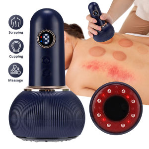 Electric Scraping Cupping Massager 9 Levels Negative Pressure Heating GuaSha Vacuum Suction Cup Anti-Cellulite Fat Burner Body Slimming Device