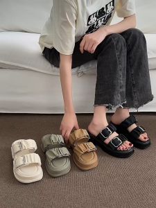 COD Sandal Wedges Slip On Platfrom Wanita Premium SSK 668
