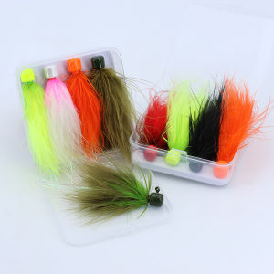 4PCS/Box 5.8g/0.2oz Marabou Jigs Ice Fishing Crappie Jig Lure Fly Fishing Trout Bass Pike Walleye Salmon Fishing Lures