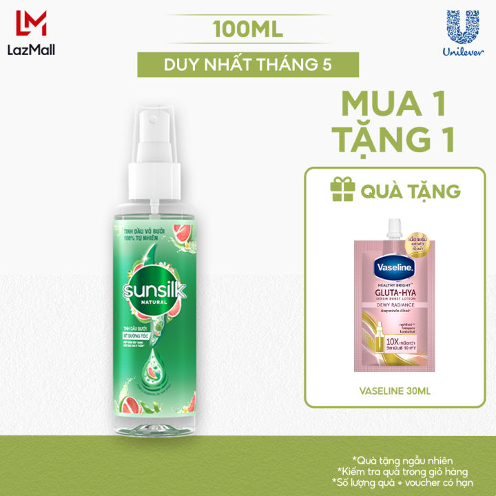 Xịt dưỡng tóc tinh dầu bưởi Sunsilk Natural giúp giảm gãy rụng 100ml