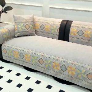 Khăn Trải Ghế Sofa Phong Cách Bohemian Chất Liệu Jacquard Chenille Dùng Được Quanh Năm Bảo Vệ Đồ Nội Thất Phòng Khách Kiểu Dáng Boho 1 Cái