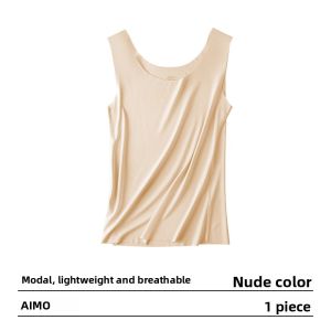 Aimo | Earsey Womens Modal Tank Top Strapless Seamless Loose Base Layer Underwear Stylish Back Design Comfortable Autumn Winter Wear