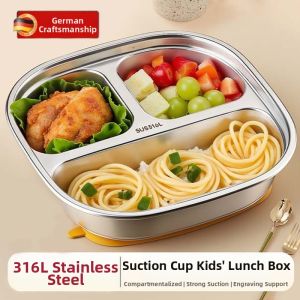 Besee | Non-Slip Sectioned Stainless Steel Baby Plate
