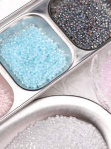 ลูกปัดแก้วคริสตัลทรงกลมสำหรับทำเครื่องประดับ DIY ลูกปัดเรียบสำหรับสร้อยข้อมือทำมือ อุปกรณ์งานฝีมือ วัสดุทำเครื่องประดับ