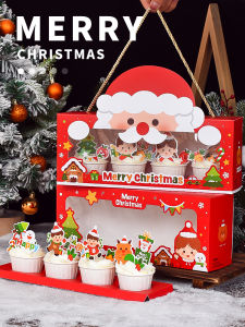 New Arrival Christmas 4 High-End Paper Cups Cake Packing Box Creative Satchel Gift Box Muffin Cup Special Box