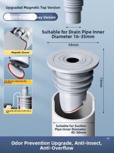 SUNINLIFE | Anti-odor Drain Plug Silicone Seal for Kitchen and Washing Machine Pipes