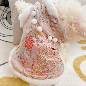 Fiesta Festive Princess Style Dog Clothes Flag Robe Design for Teddy Bichon Dogs Pet Accessories Holiday Celebration