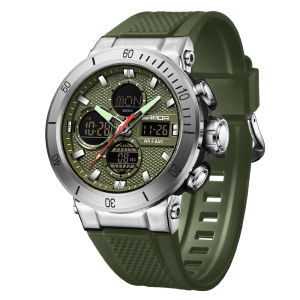 SANDA Sport Mens Watch Orange Silicone Strap Luxury Waterproof Chronograph Quartz Wristwatches Digital Date and Week Clock