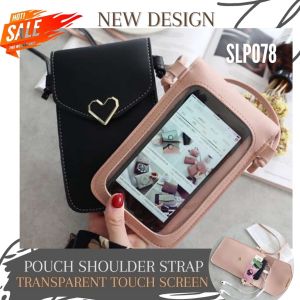 TAS TRANSPARAN DOMPET SELEMPANG KULIT HP WANITA SLING BAG CEWEK TOUCH SCREEN HANDPHONE MURAH IMPORT GROSIR - SLP078